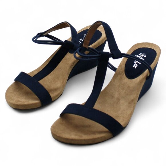 Style & Co. Womens Mulan Faux Suede Wedge Sandals - Picture 3 of 8